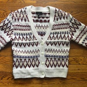 Rag & Bone Knit Cropped Cardigan %100 Wool